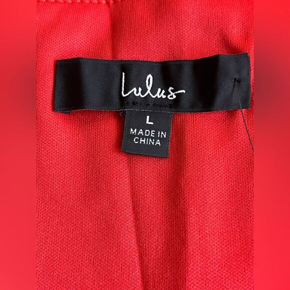 Lulus Satin Wrap Mini Dress Ruffled Hem Red Bodice Cocktail Party - Picture 5 of 10